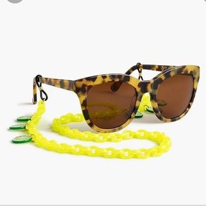 J. Crew X Edie Parker lime Sunglasses Chain